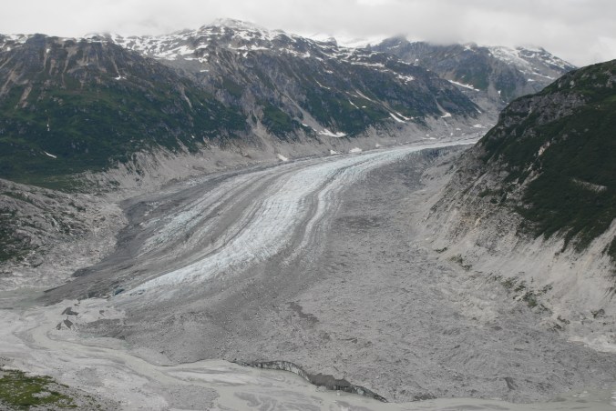 A glacier as seen from Lake Clark Pass